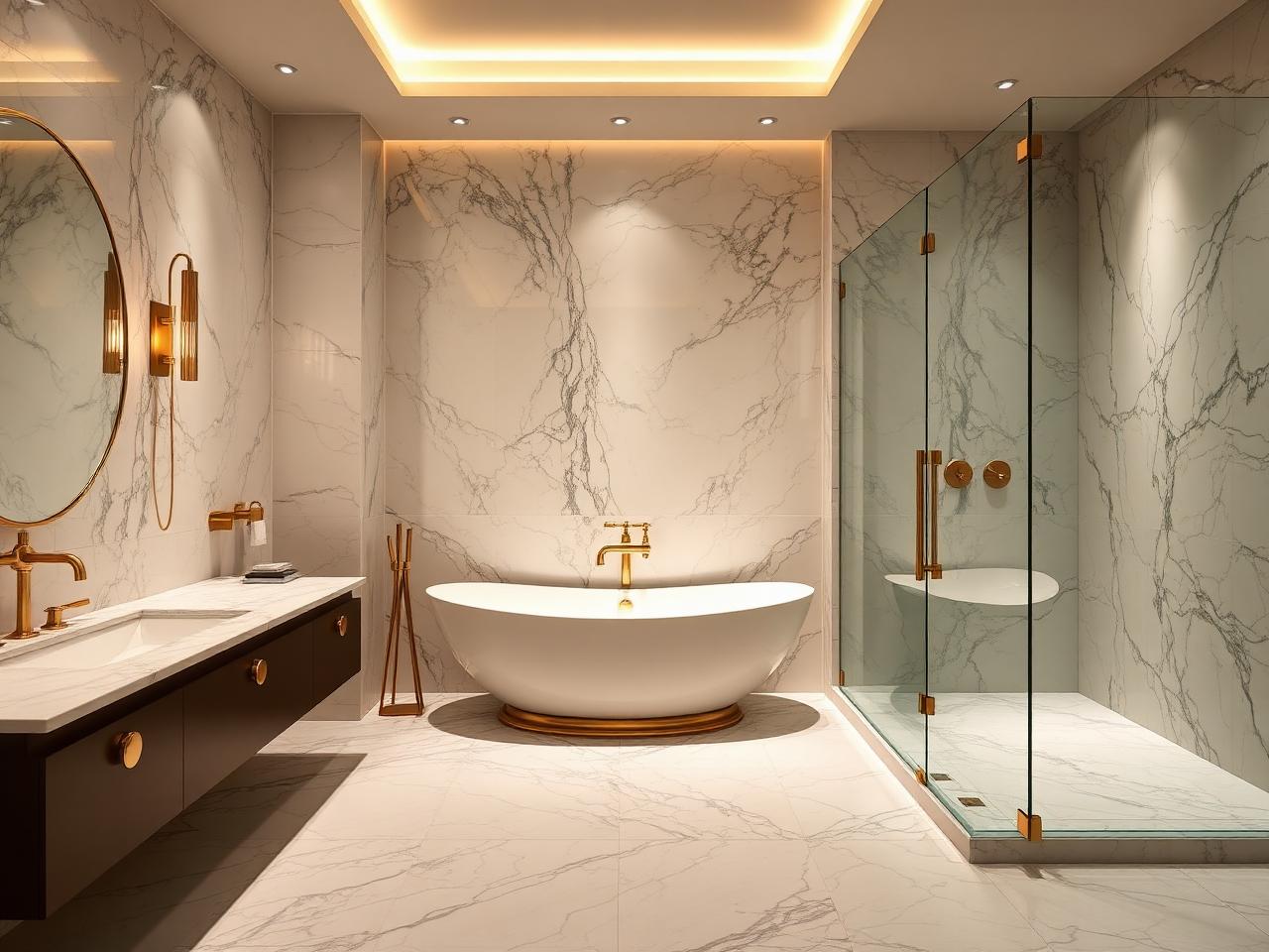 Sparkling clean modern bathroom with gleaming fixtures after TrueNest deep cleaning