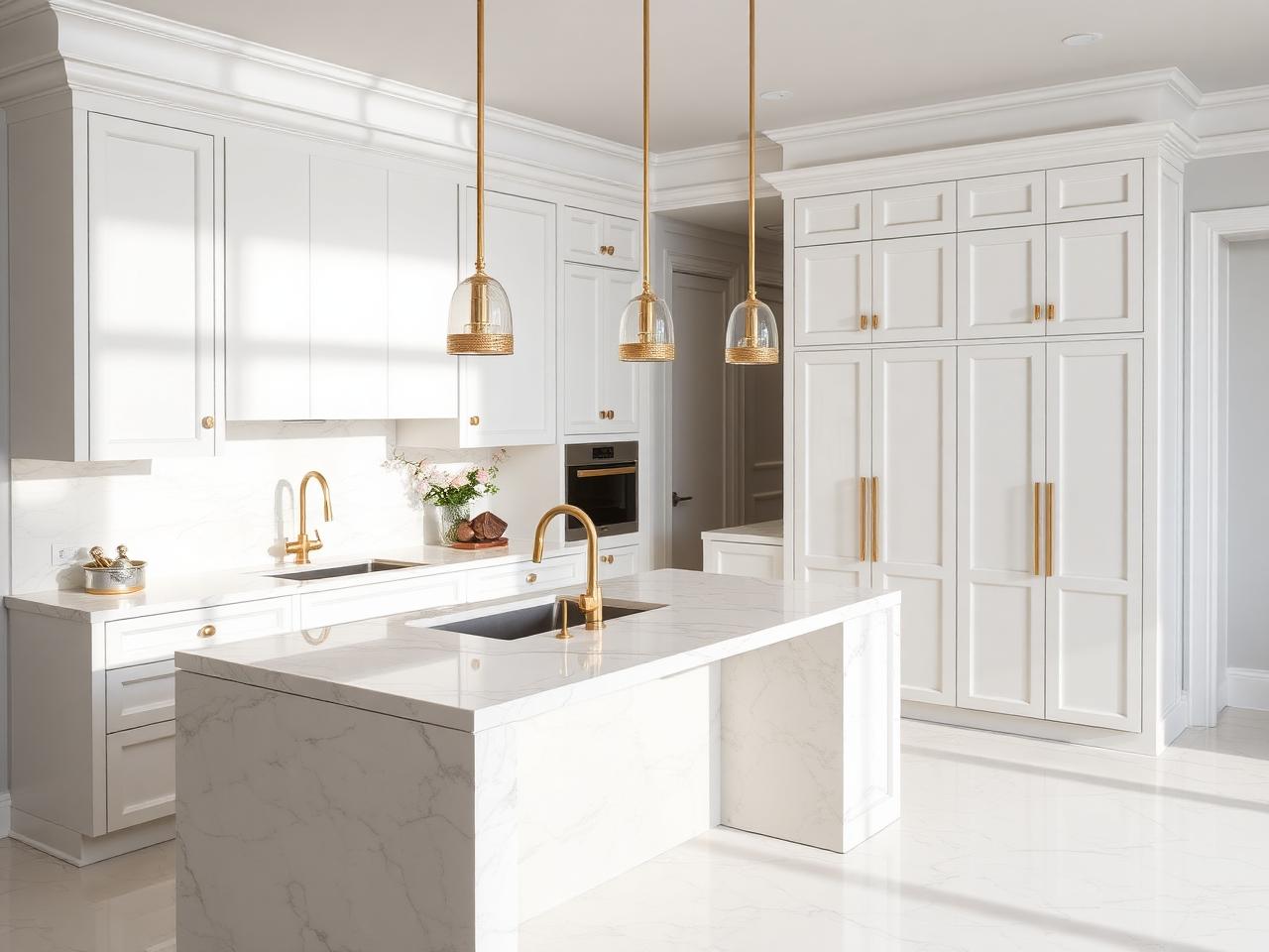 Spotless luxury kitchen with polished countertops cleaned by TrueNest in Greenville SC