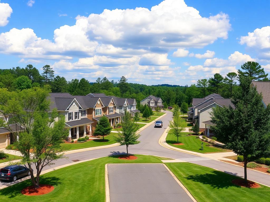 Beautiful suburban neighborhood in Simpsonville, SC